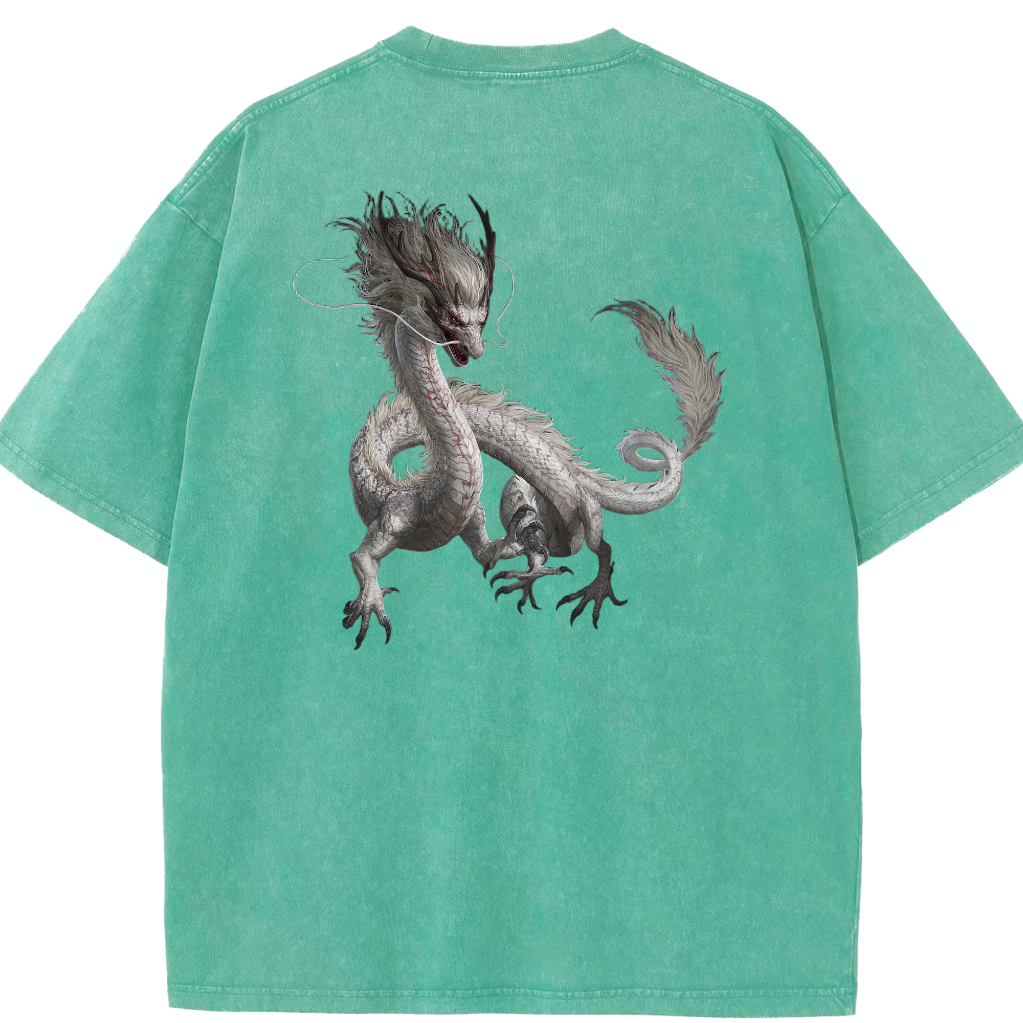 （画像用） Ne Zha 2 ナタ 魔童の大暴れ 綿100% ヴィンテージ風 半袖Tシャツ（背面プリント）
